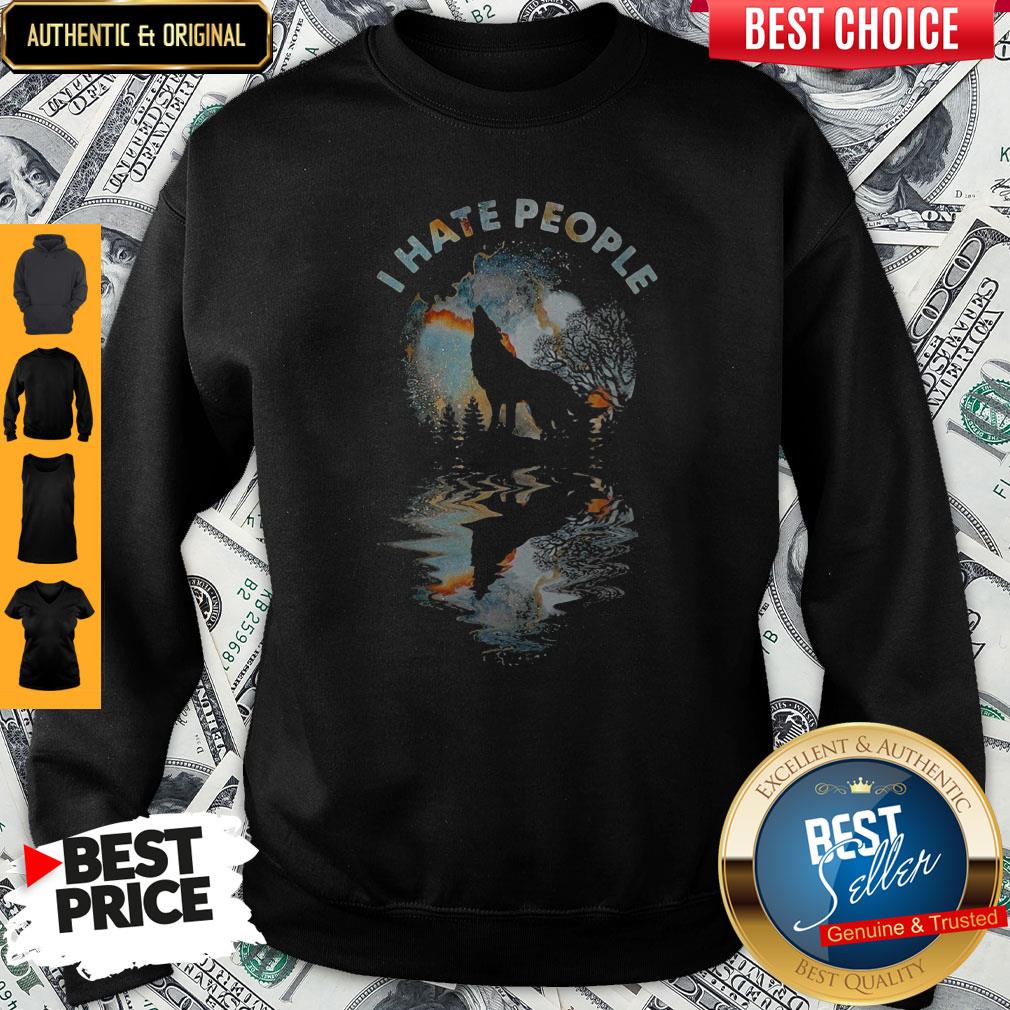 Top Wolf I Hate People Mirror Shirt