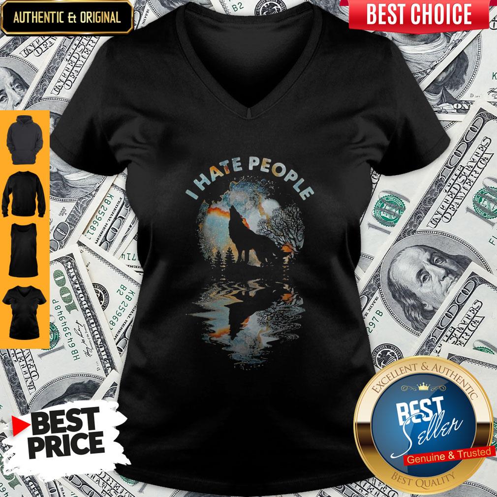 Top Wolf I Hate People Mirror Shirt