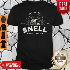 Funny Snell Family Farm Logo from Ozark Baseball Shirt
