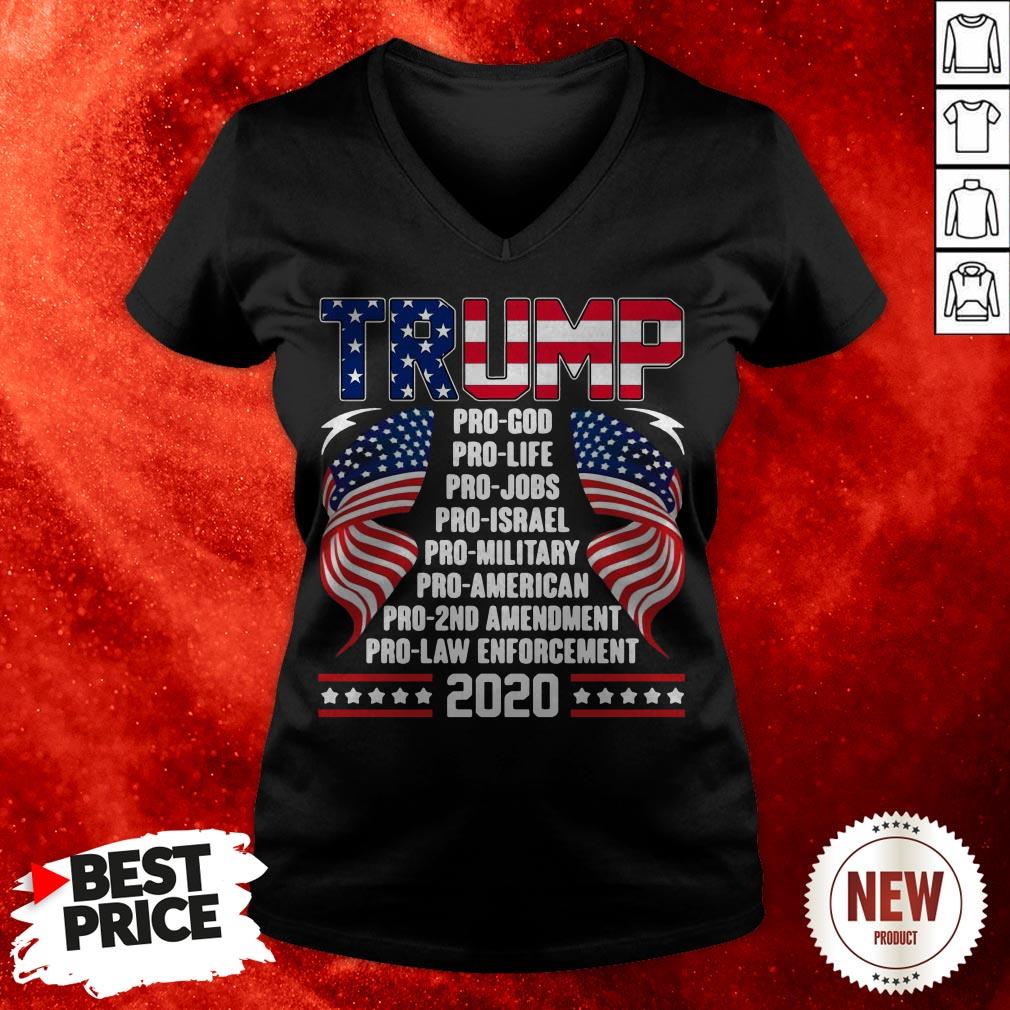 Trump Pro God Pro Life Pro Jobs Pro Israel Pro Military American Flag Shirt