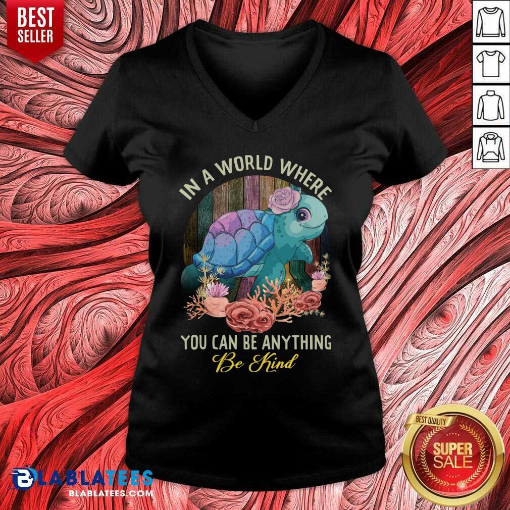 Turtle In A World Where You Can Be Anything Be Kind Shirt