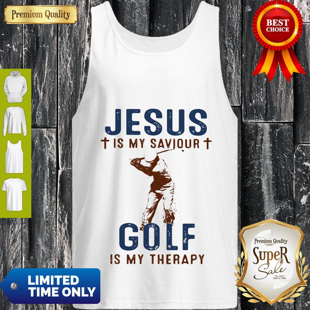 Awesome Jesus Is My Savior Golf Is My Therapy Shirt