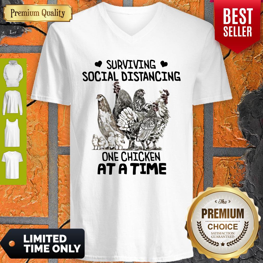 Top Surviving Social Distancing One Chicken At A Time Shirt