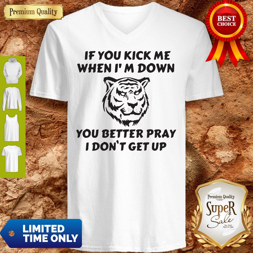 Awesome Tiger If You Kick Me When Im Down You Better Pray I Dont Get Up shirt