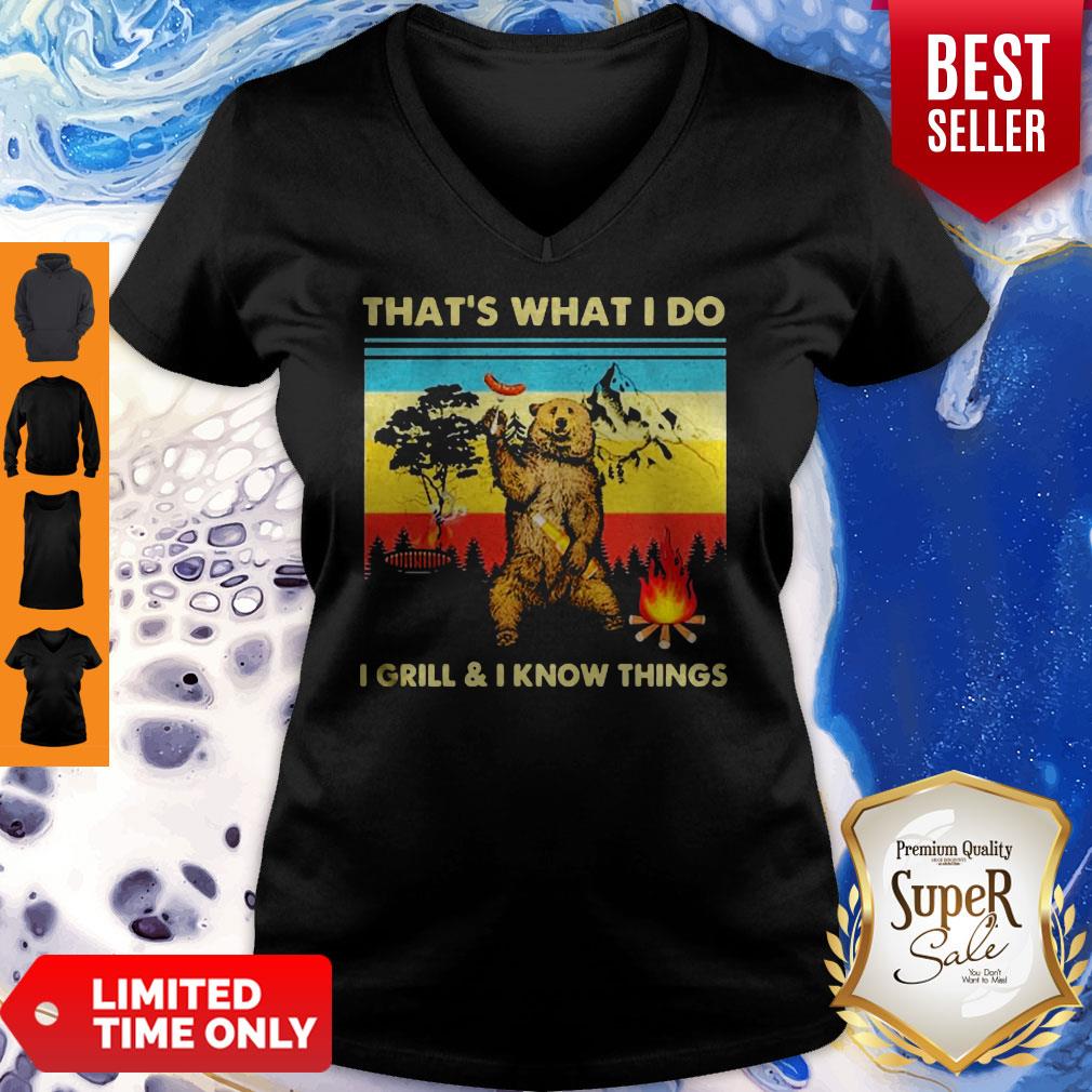 Music Bear Thats What I Do I GrillI Know Things Vintage shirt