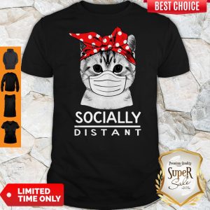 Official Social Distance Virus Prevention Socially Distant Cat Lover Shirt