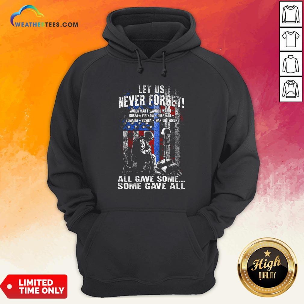 Veteran Let Us Never Forget All Gave Some Some Gave All Shirt