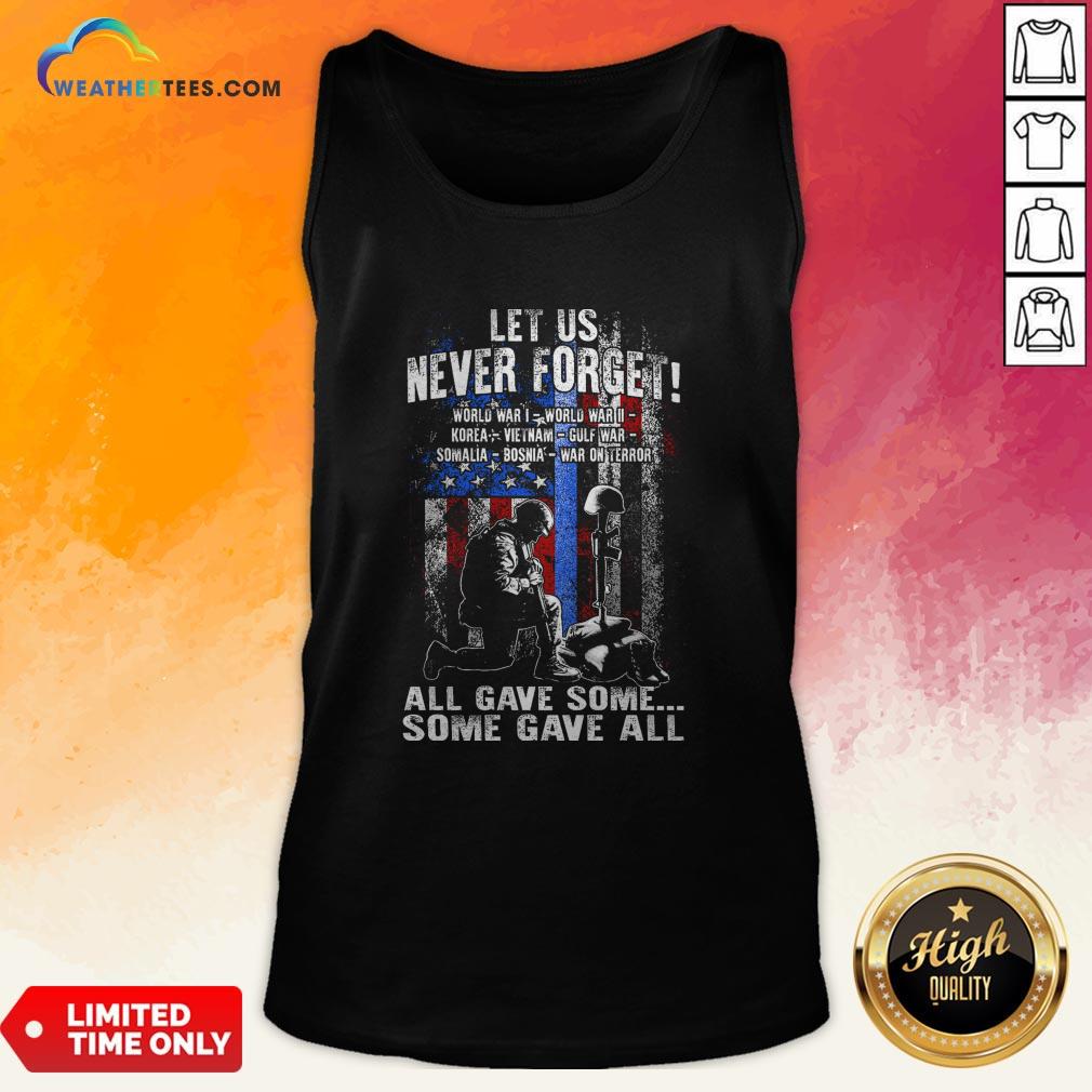 Veteran Let Us Never Forget All Gave Some Some Gave All Shirt