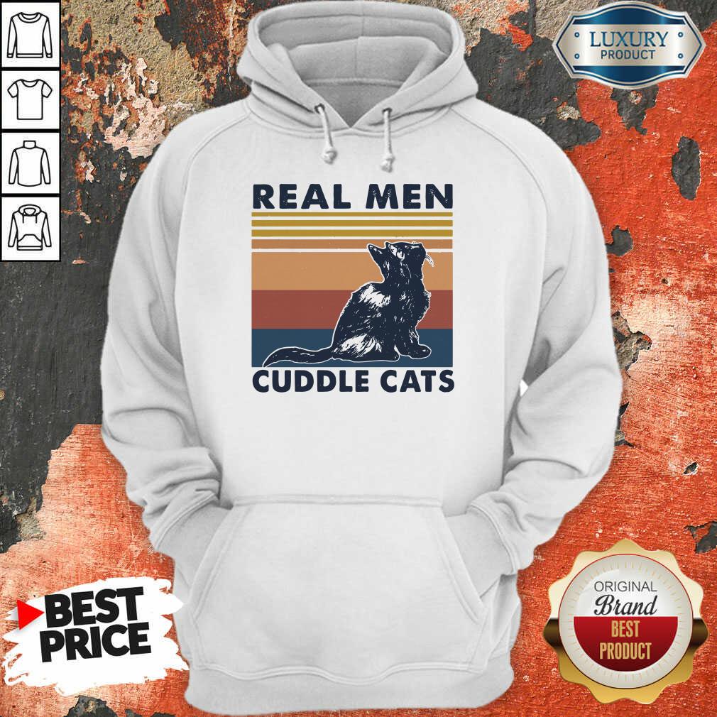 Vintage Real Men Cuddle Cats Shirt