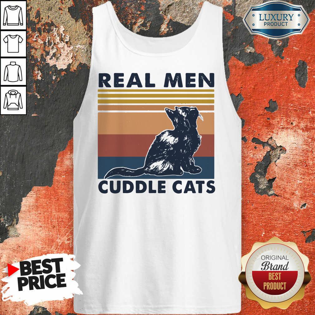 Vintage Real Men Cuddle Cats Shirt