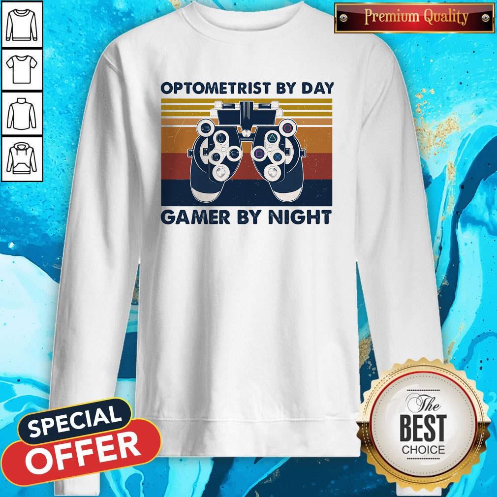 Vip Optometrist By Day Gamer By Night Vintage Retro Shirt