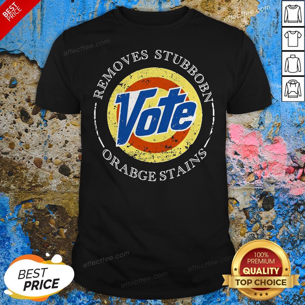 Vote Removes Stubborn Orange Stains Shirt