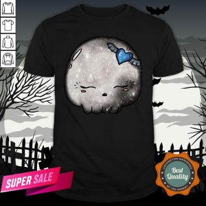 Halloween Silver Moon Skull Kawaii Cute Sugar Skull Shirt