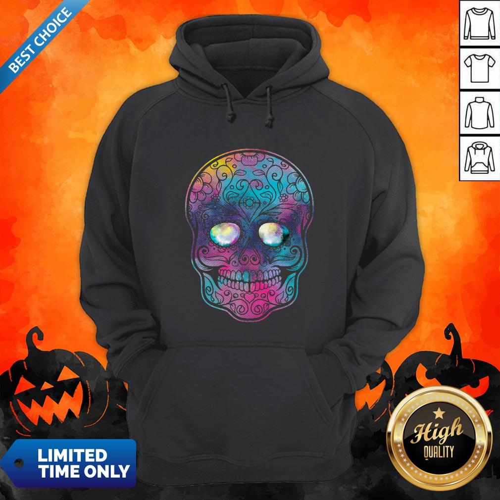 Watercolor Sugar Skull Day Of The Dead T-Shirt