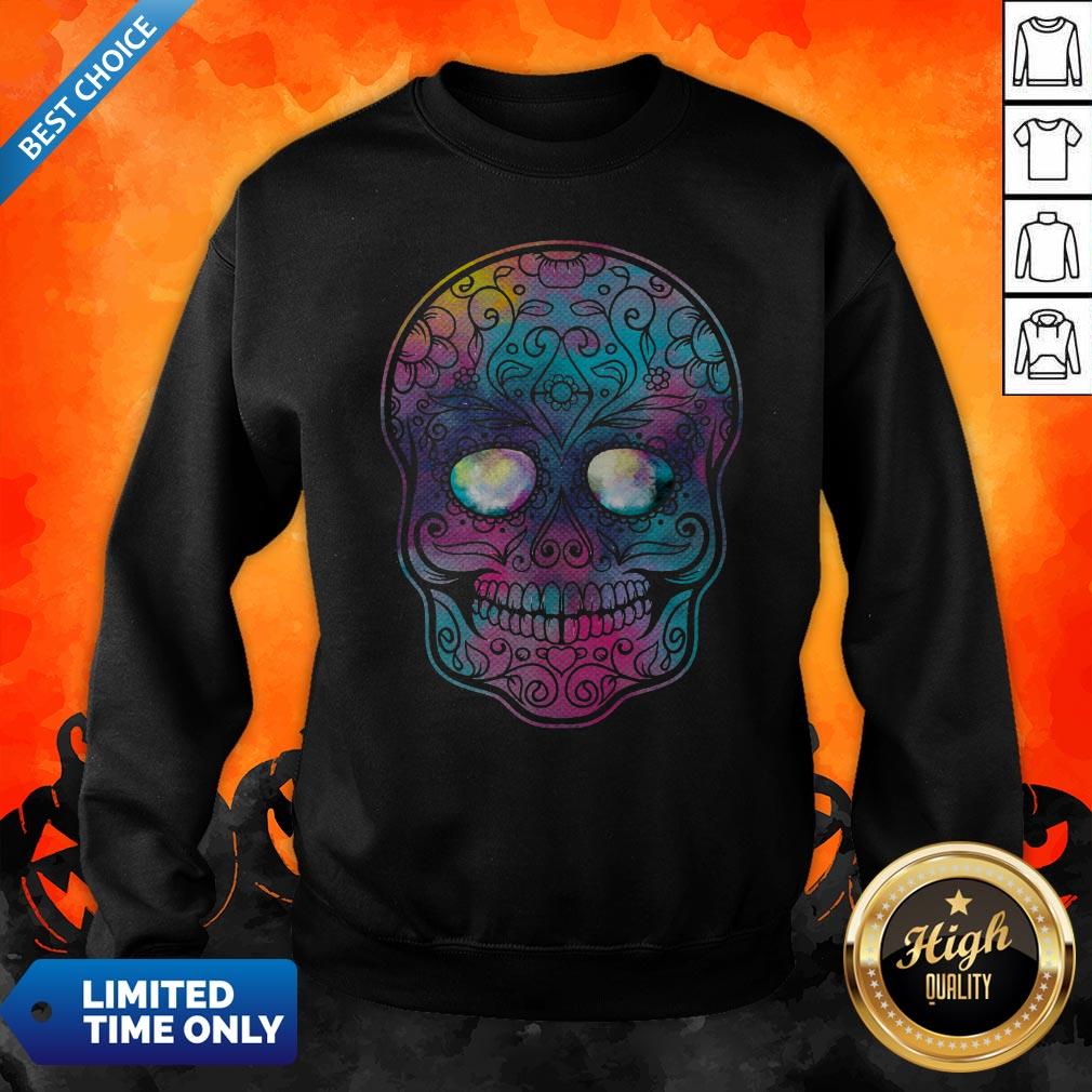 Watercolor Sugar Skull Day Of The Dead T-Shirt