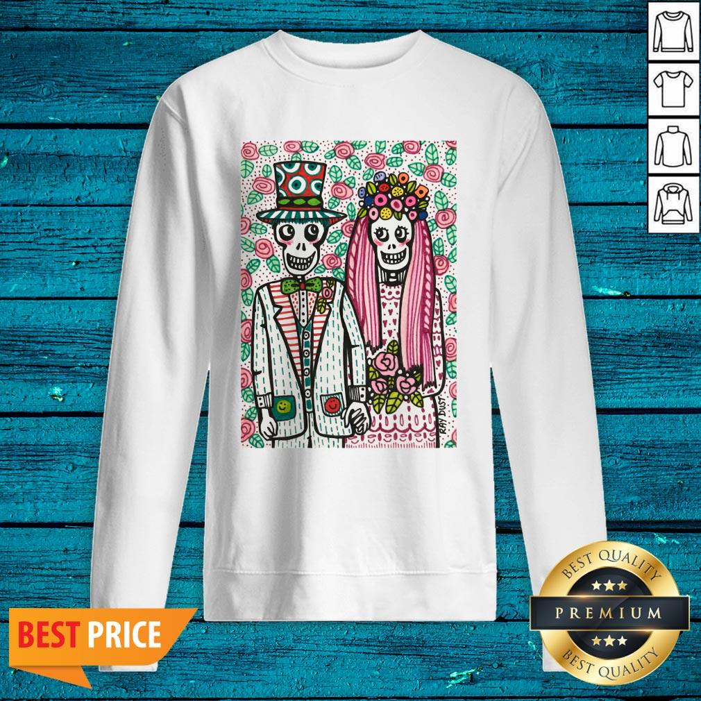 Wedding Day Skeletons Couple Dia De Muertos Day Dead Shirt