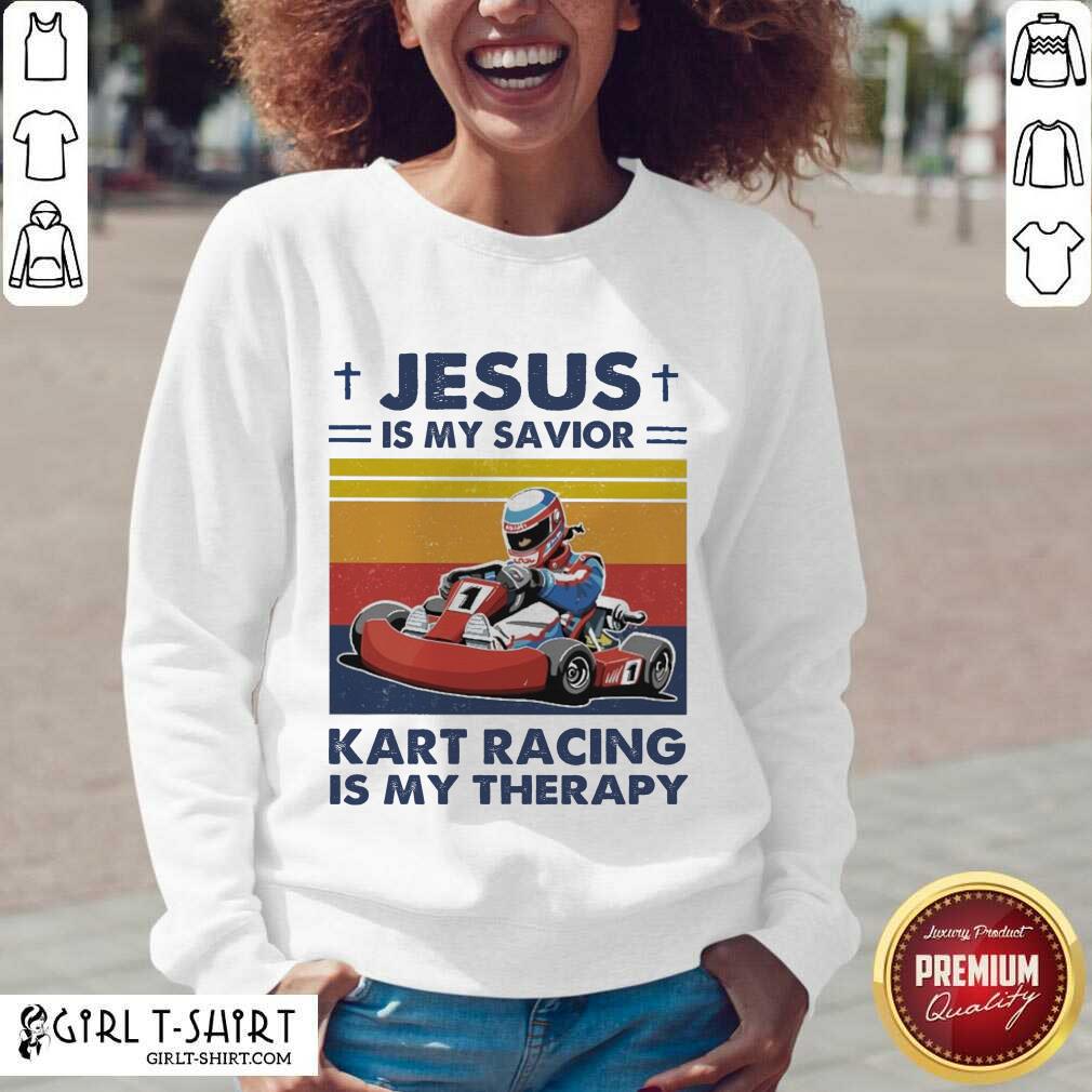 Well Jesus Is My Savior Kart Racing Is My Therapy Vintage Shirt