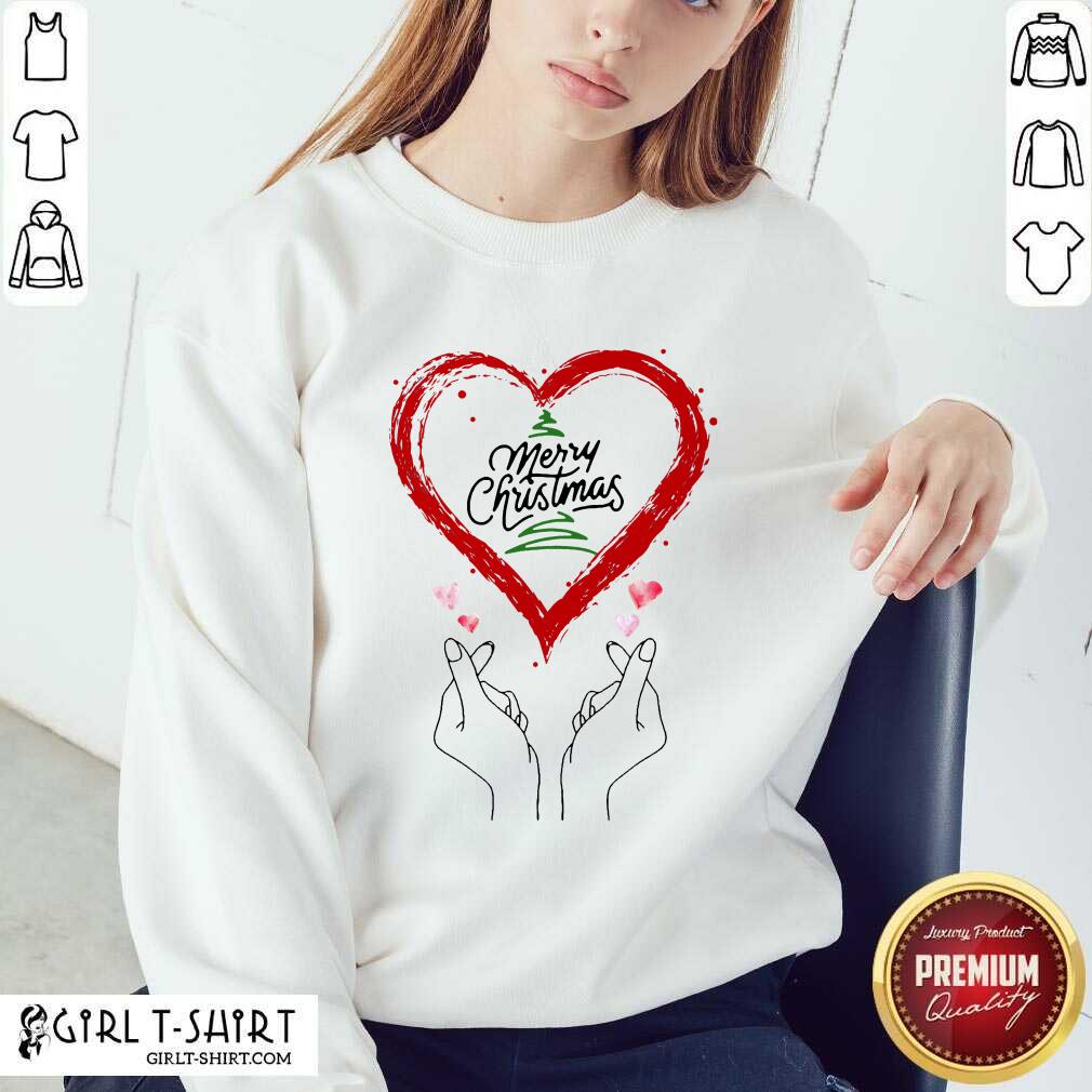 Well Merry Christmas Finger Heart Shirt