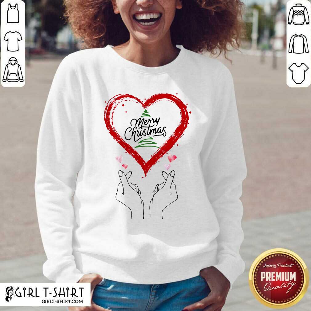 Well Merry Christmas Finger Heart Shirt