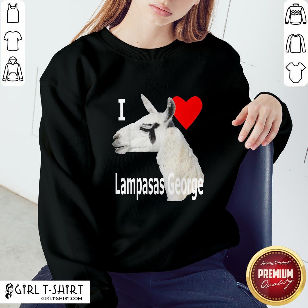 What I Love Lampasas George The Llama White Letter Shirt