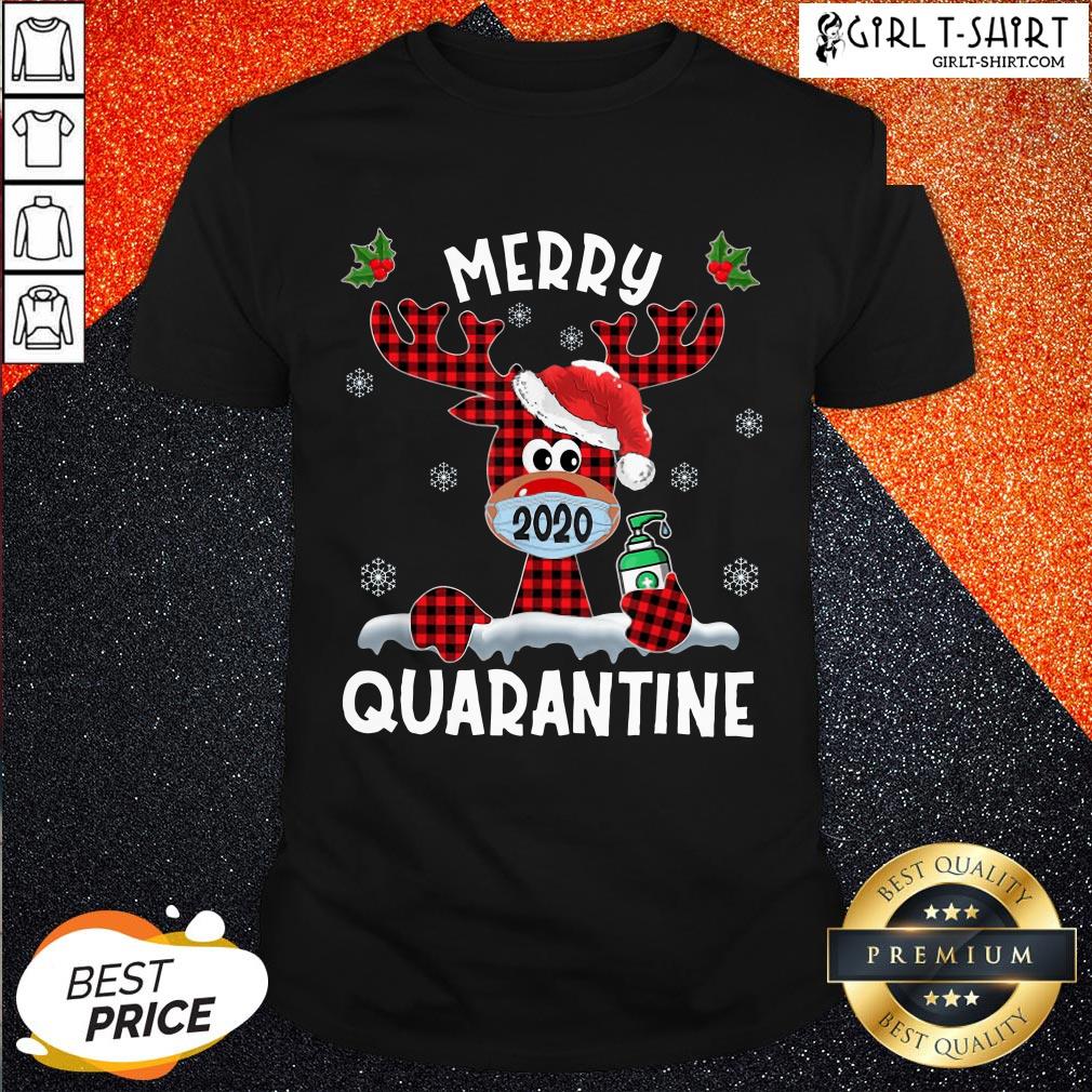 What Reindeer Face Mask 2020 Merry Christmas Quarantine Shirt