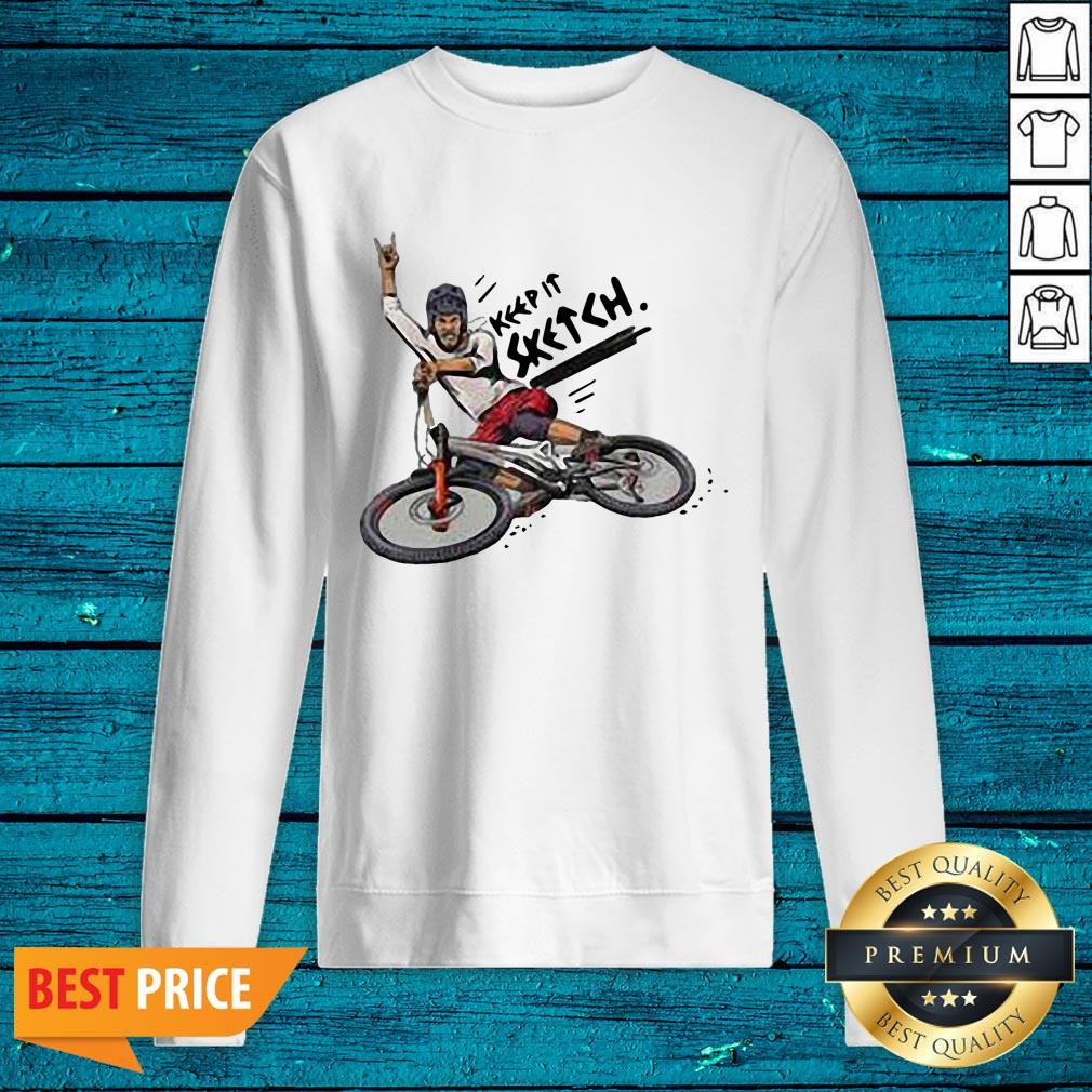 Wicked Keep It Sketch Drawing Bike Bicycle Flower Basket Vintage Shirt