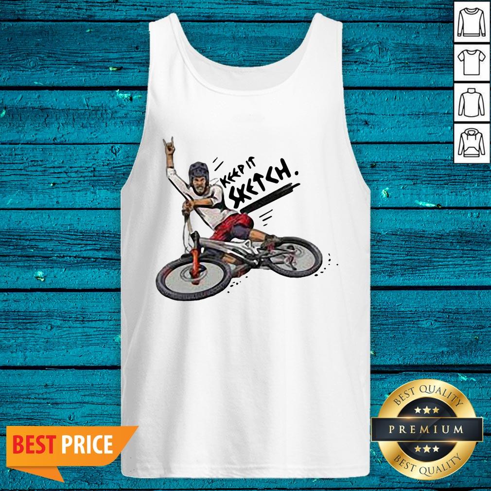 Wicked Keep It Sketch Drawing Bike Bicycle Flower Basket Vintage Shirt