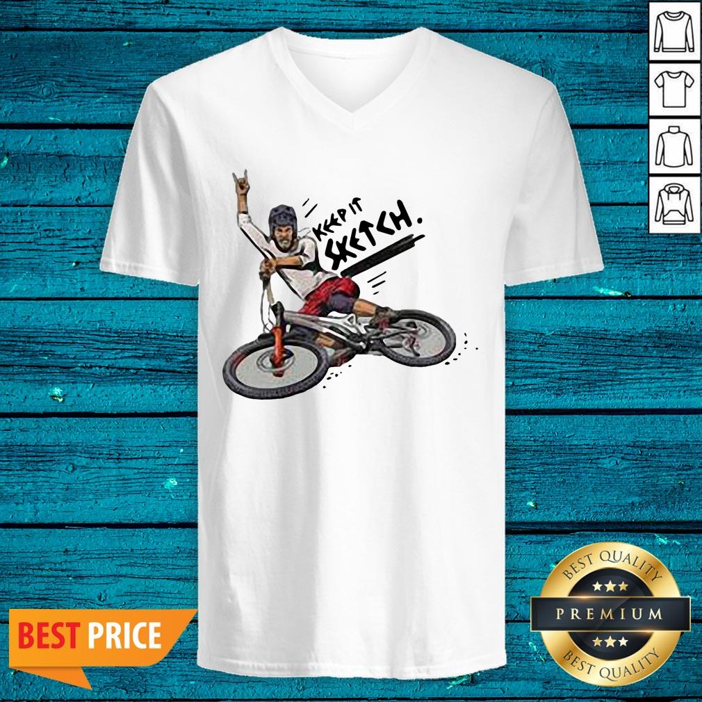 Wicked Keep It Sketch Drawing Bike Bicycle Flower Basket Vintage Shirt