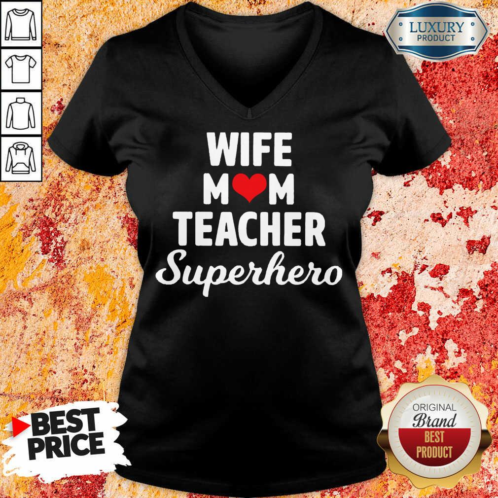Wife Love Mom Teacher Superhero Shirt