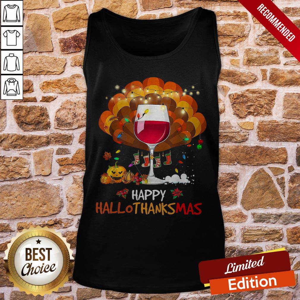 Wine Happy HalloThanksMas Shirt