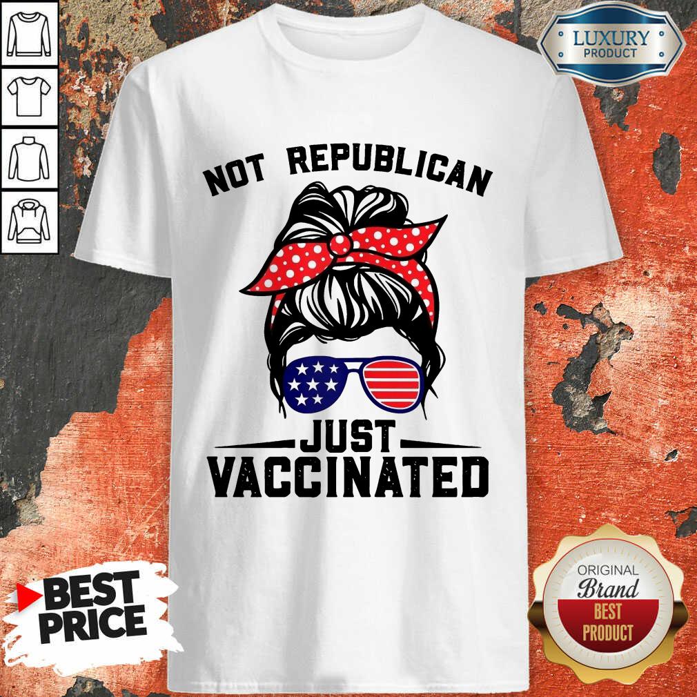 Women's Not Republican Just Vaccinated American Flag Shirt