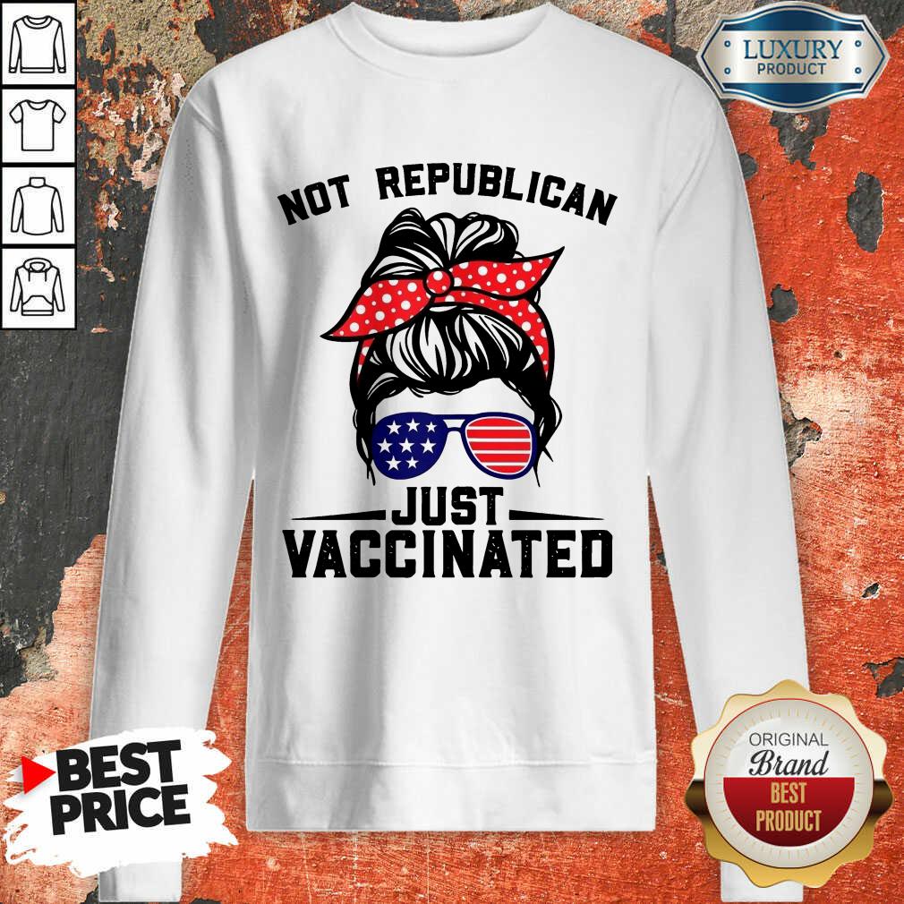 Women's Not Republican Just Vaccinated American Flag Shirt