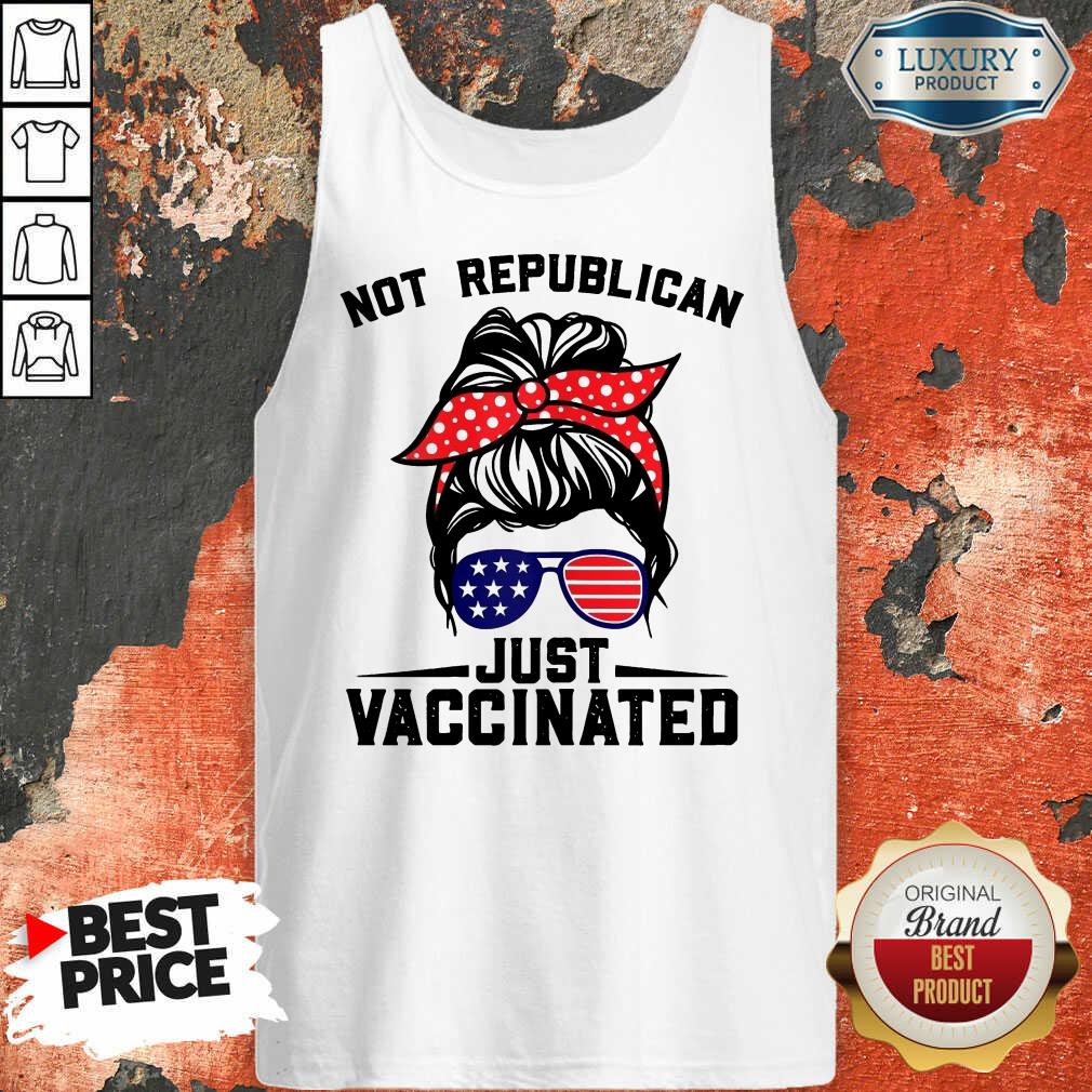 Women's Not Republican Just Vaccinated American Flag Shirt