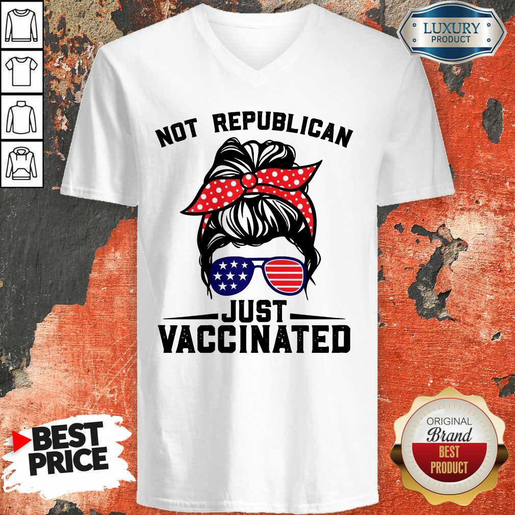 Women's Not Republican Just Vaccinated American Flag Shirt
