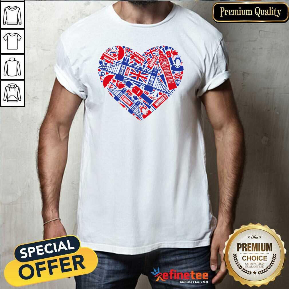 Wonderful List Of British Symbols Composed In Love Sign Shirt