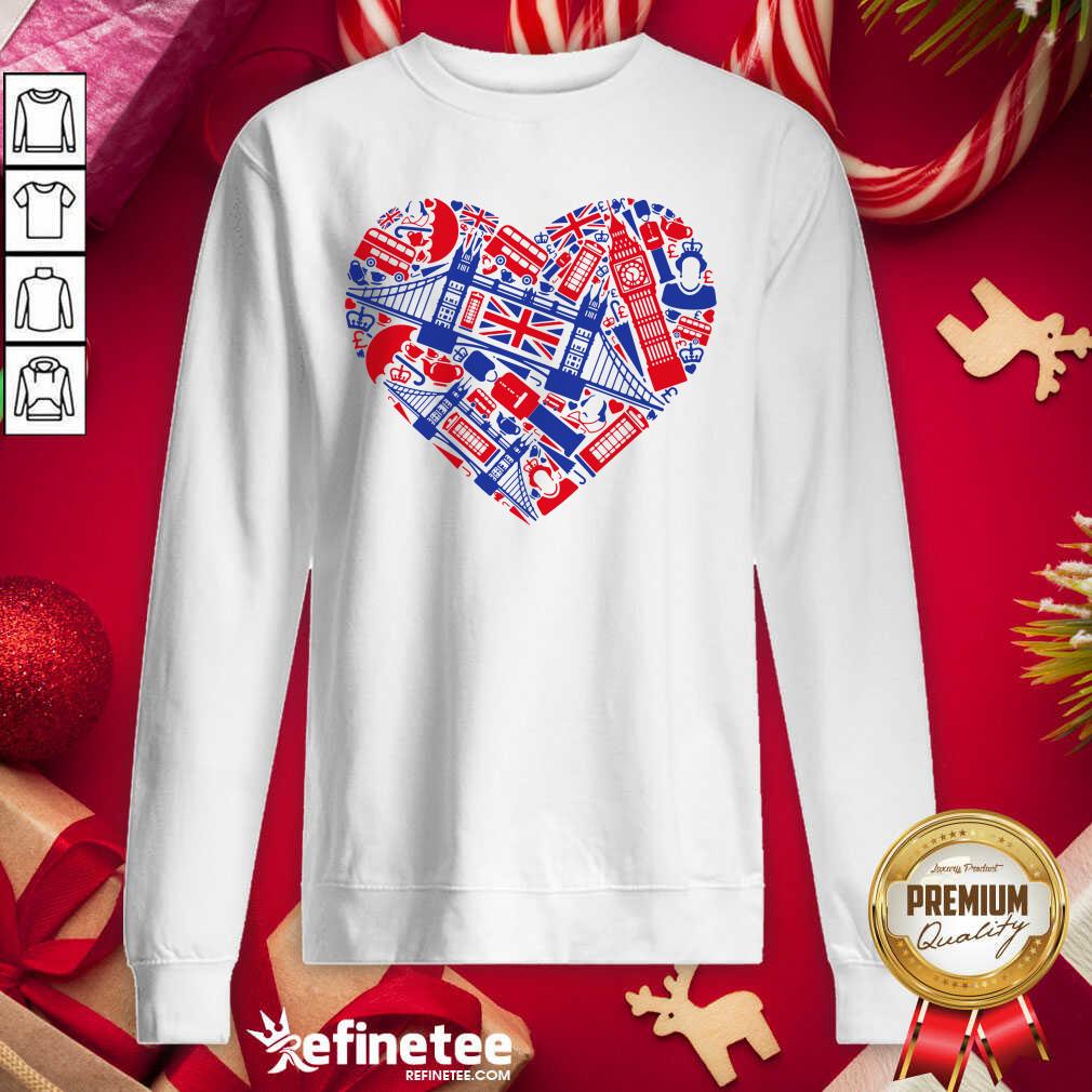 Wonderful List Of British Symbols Composed In Love Sign Shirt