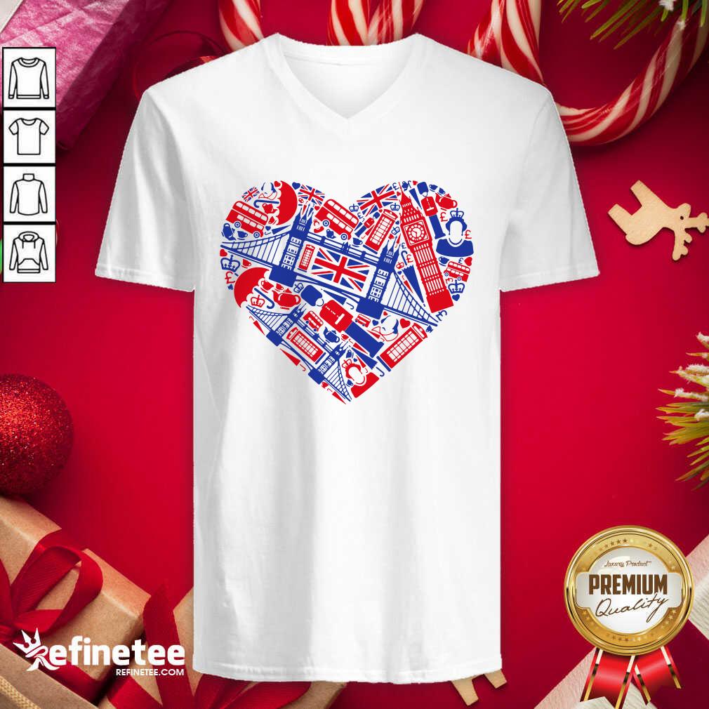 Wonderful List Of British Symbols Composed In Love Sign Shirt