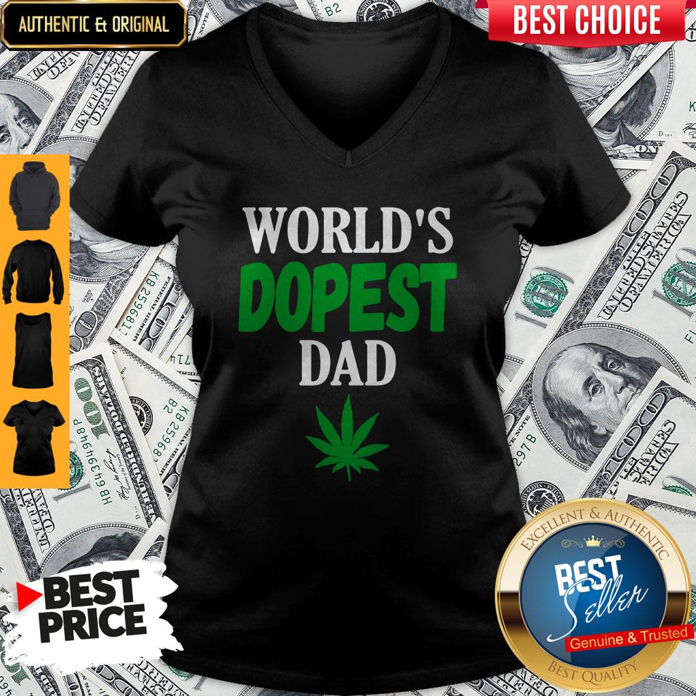 Worlds Dopest Dad Weed Marijuana Cannabis Leaf Shirt