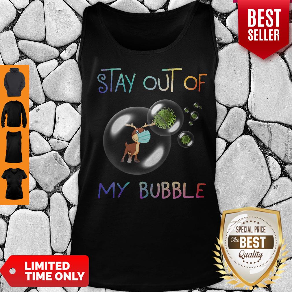 Pretty Reindeer Stay Out Of My Bubble Coronavirus T-Shirt