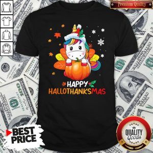 Hot Unicorn Happy Hallothanksmas Shirt