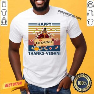 Hot Turkey Happy Thanks-Vegan Turkey Vintage Retro Shirt