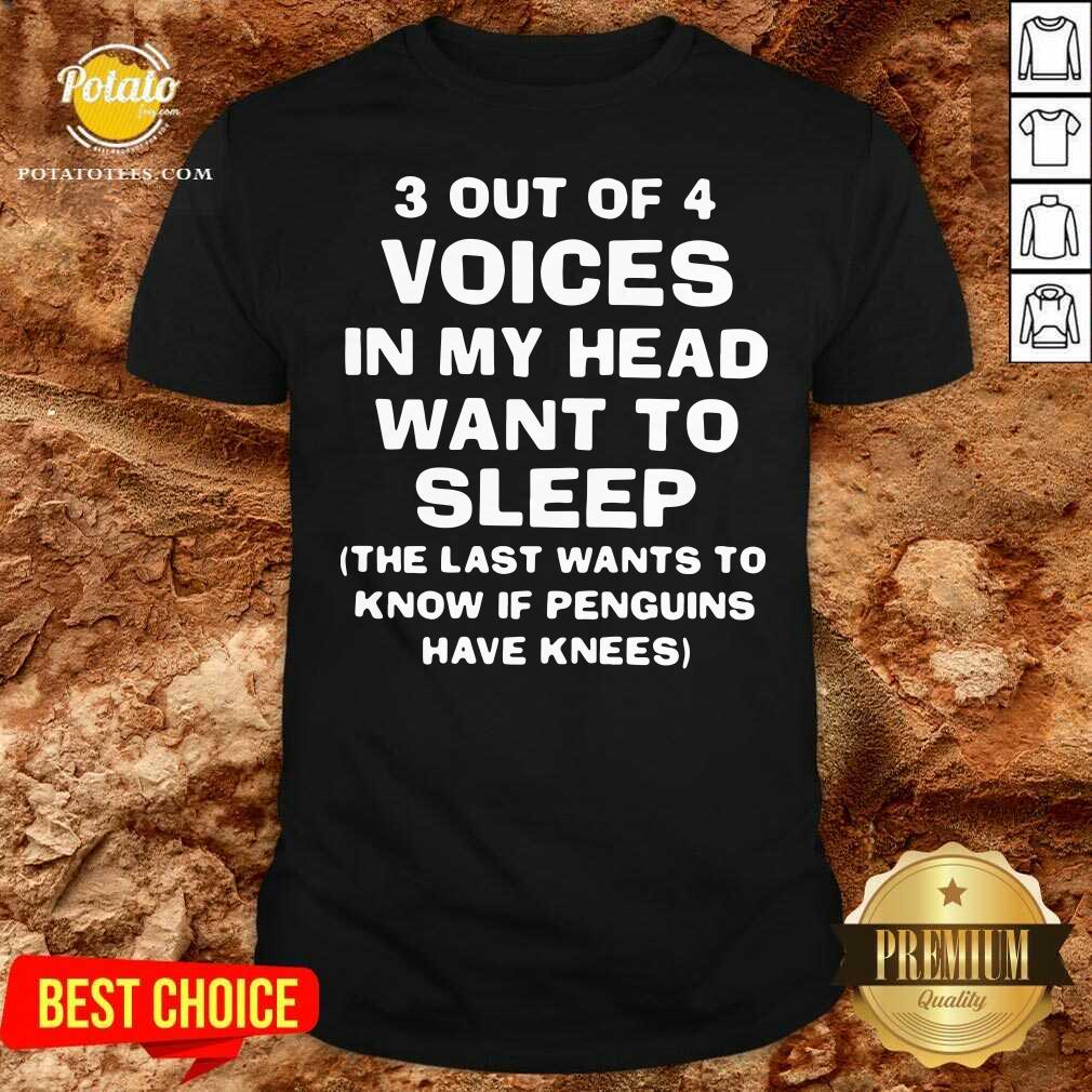 Awesome 3 Out Of 4 Voices In My Head Want To Sleep Shirt
