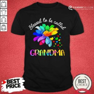 Flower Heart Blessed To Be Called Grandma Shirt