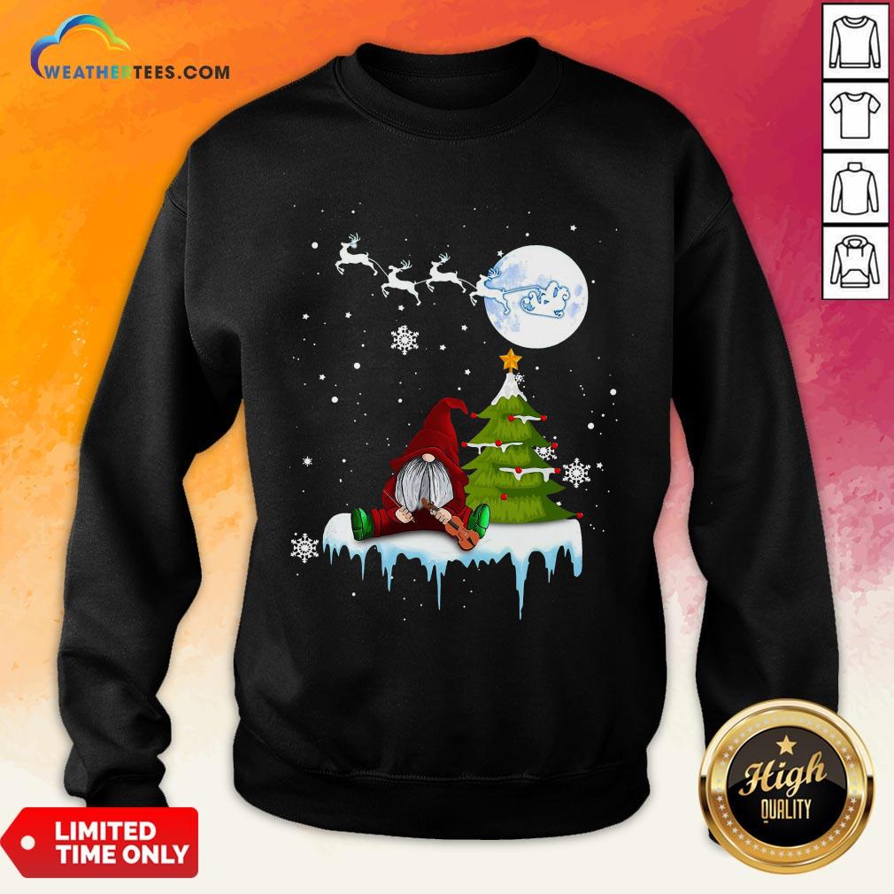 Young Funny Gnome Play Violin Merry Christmas Shirt