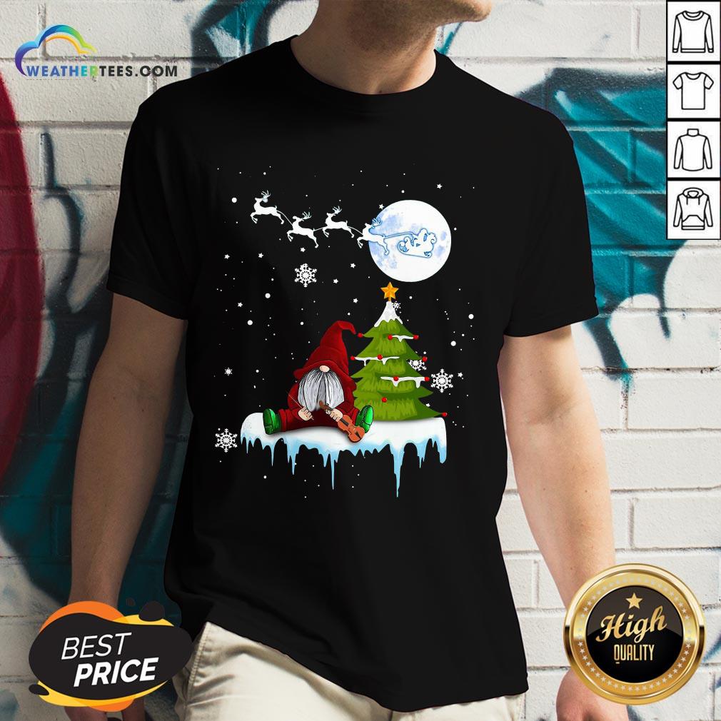 Young Funny Gnome Play Violin Merry Christmas Shirt