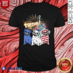 Three Pug Freedom 4th Of July Shirt