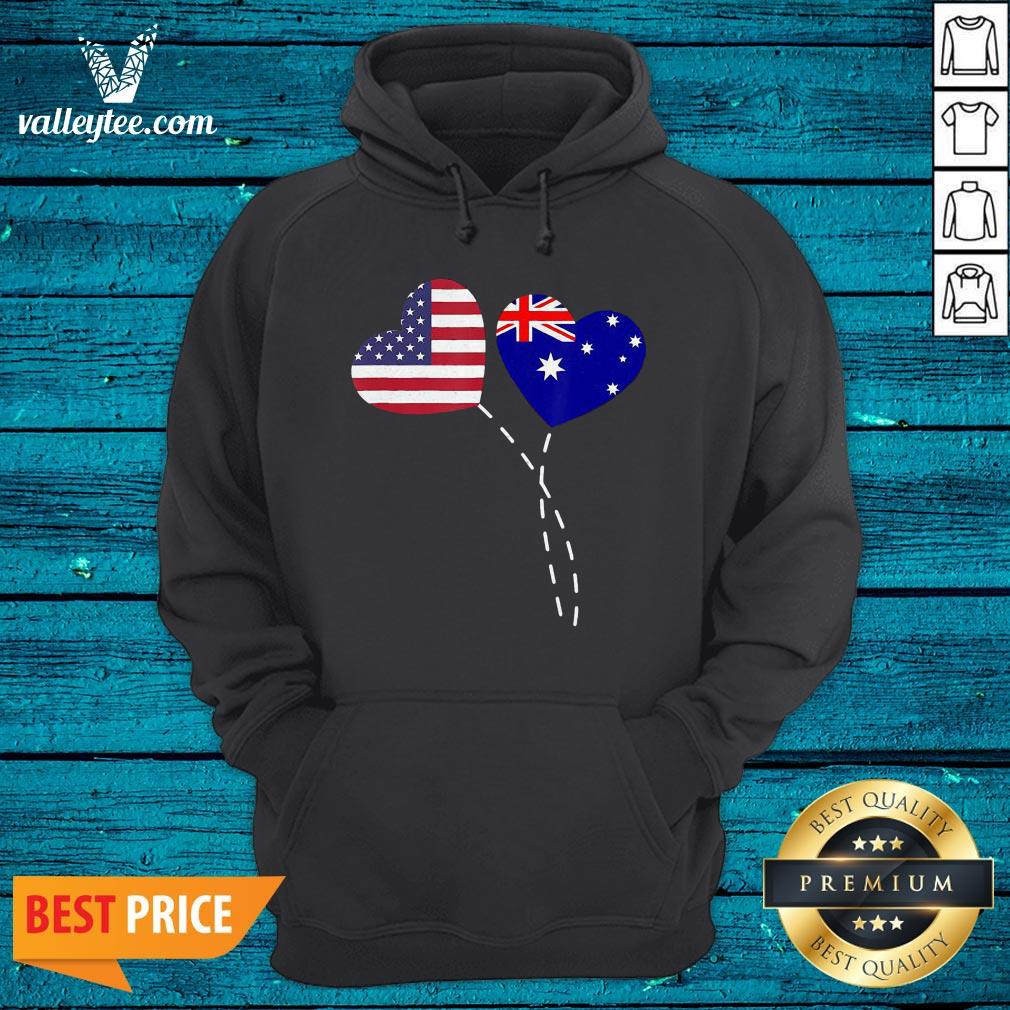 Loving Australia USA Flag Heart Australian Americans Love Shirt