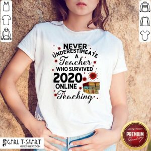 Awesome Never Underestimate A Teacher Who Survived 2020 Online Teaching Shirt