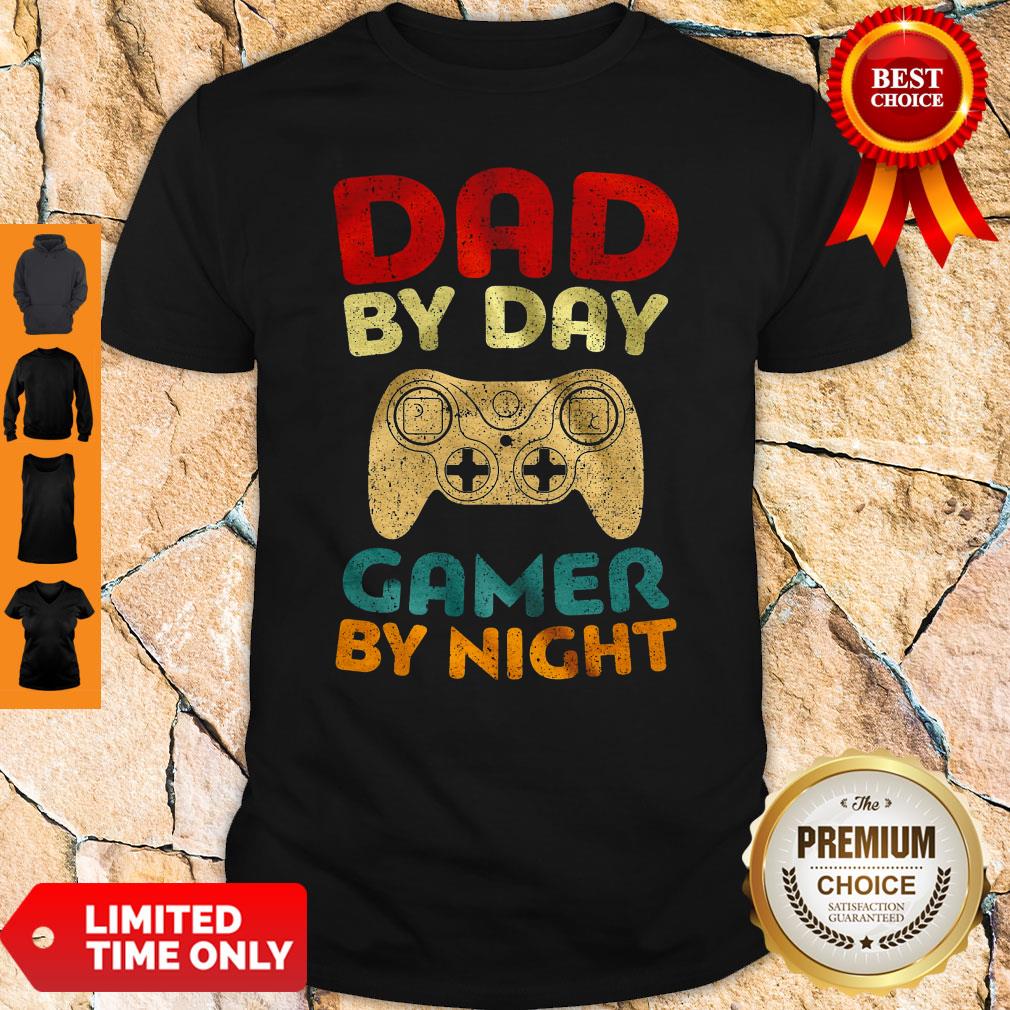 Official Family Dad By Day Gamer By Night Shirt
