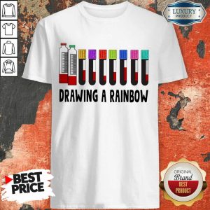 Med Tech Drawing A Rainbow Shirt